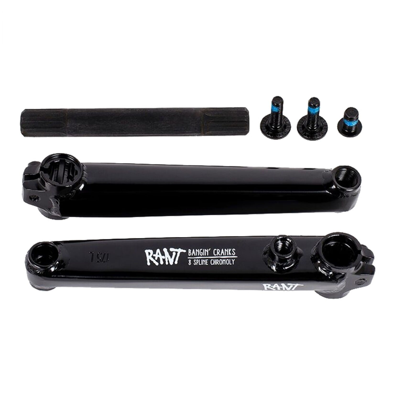 RANT BANGIN 8 RHD/LHD 170 3pc Cranks, 19mm 8-Spline Cromoly, Black