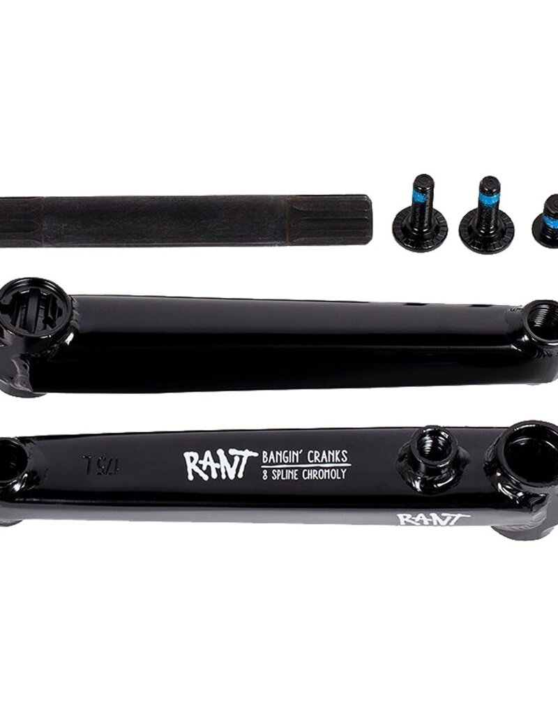 RANT BANGIN 8 RHD/LHD 170 3pc Cranks, 19mm 8-Spline Cromoly, Black