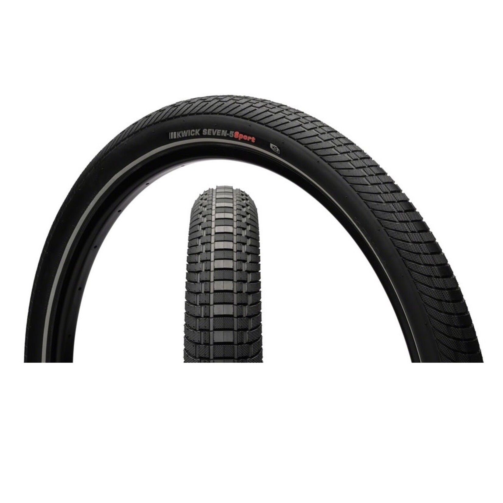 Kenda 27.5x2.2 Kwick Seven.5 Tire, Clincher, Wire, Black/Reflective, 60tpi, KS