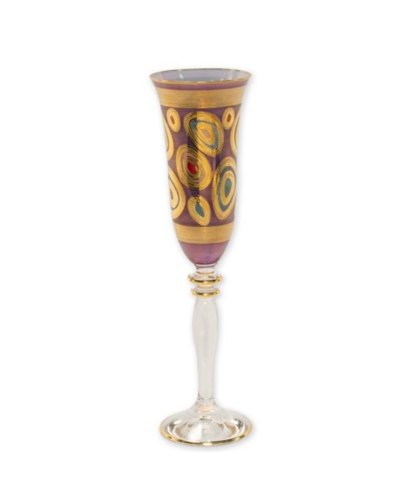 Vietri Regalia Purple Champagne Glass