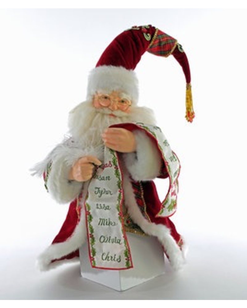 Katherine's Collection Santa W/ List Tree Topper