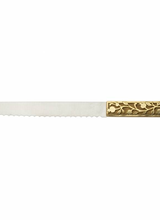 Quest Collection Two Tone Wooden Accent Pomegranate Bread Knife