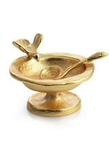 Michael Aram Birdbath Salt Cellar & Snake Spoon