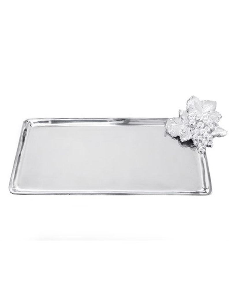 Arthur Court Designs Sophisticated simplicity creates the Roman Grape Tray. Handsomely accented by a cluster of grapes and leaves, the classic serving tray features a slightly raised border for stability. The aluminum tray is polished brightly from a casting for a non-tarnish
