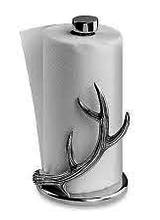 Arthur Court Designs Put flare behind your kitchen supplies with this Antler Paper Towel Holder from Arthur Court. <br />
<br />
An antler curves up the side of the paper towels as multiple points branch off its beam like an erupting flame. The handcrafted, aluminum design offers a uniqu