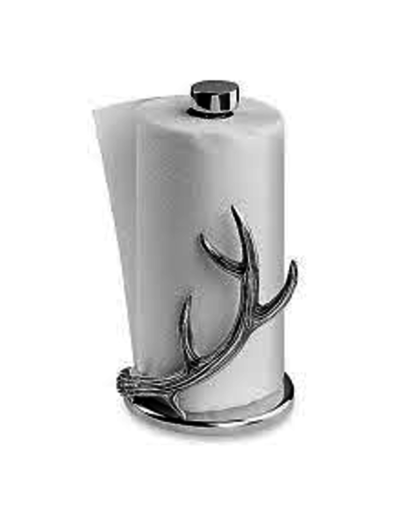 Arthur Court Designs Put flare behind your kitchen supplies with this Antler Paper Towel Holder from Arthur Court. <br />
<br />
An antler curves up the side of the paper towels as multiple points branch off its beam like an erupting flame. The handcrafted, aluminum design offers a uniqu