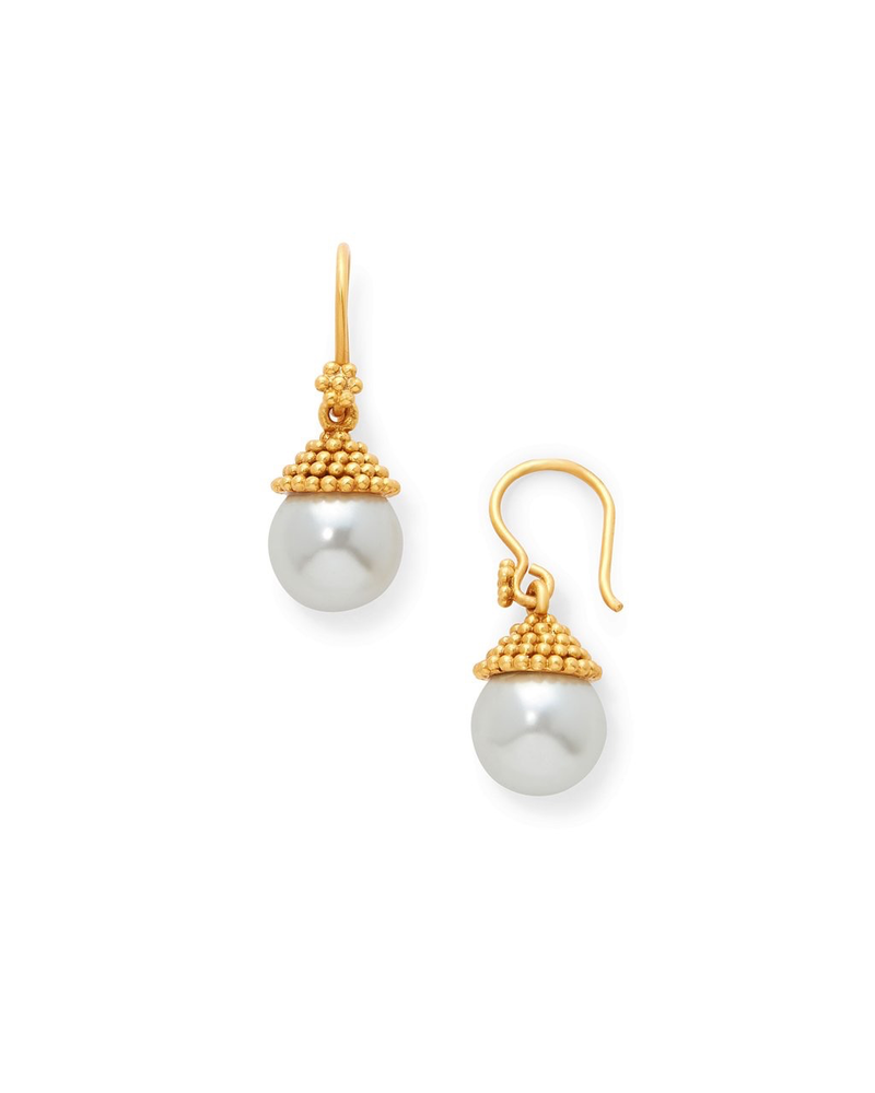 Julie Vos Florentine Demi-Pearl Earring Gold Pearl