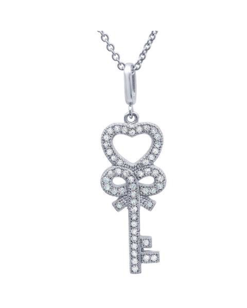 Crislu Heart Key Necklace