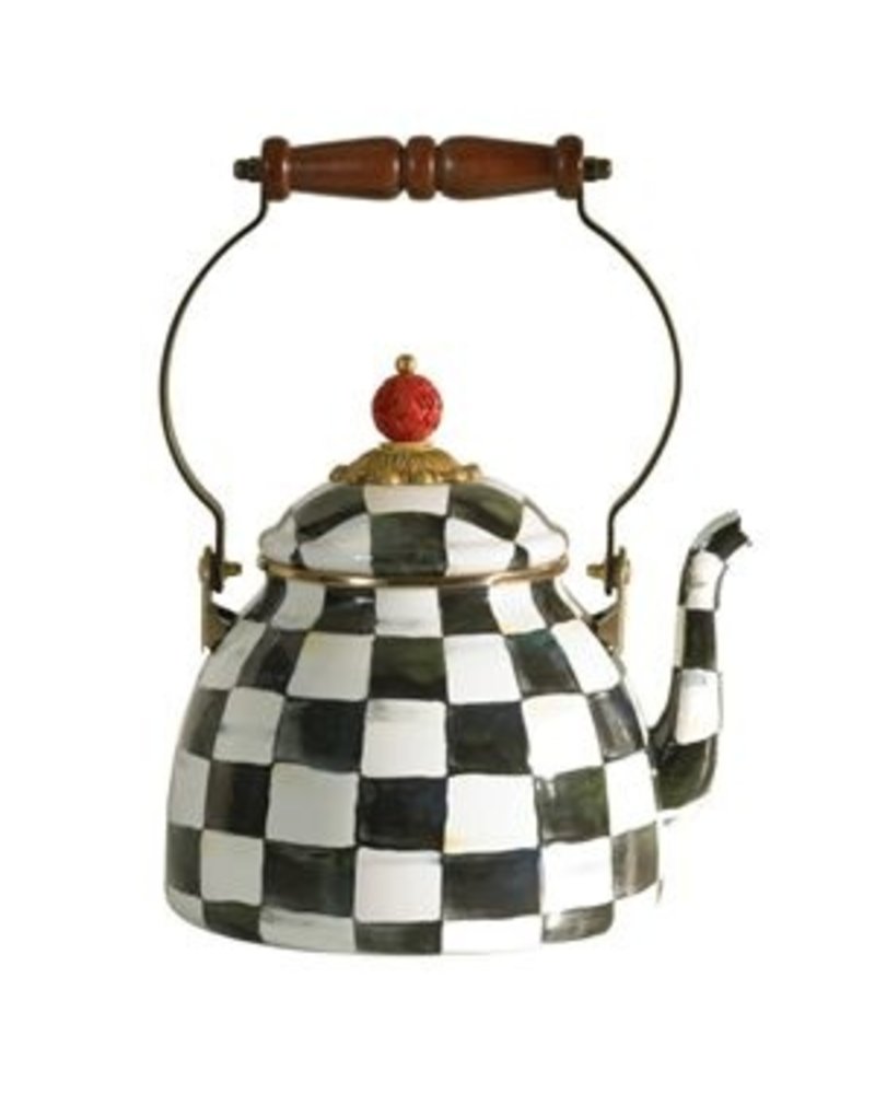 Mackenzie-Childs Courtly Check Enamel Tea Kettle - 2 Quart