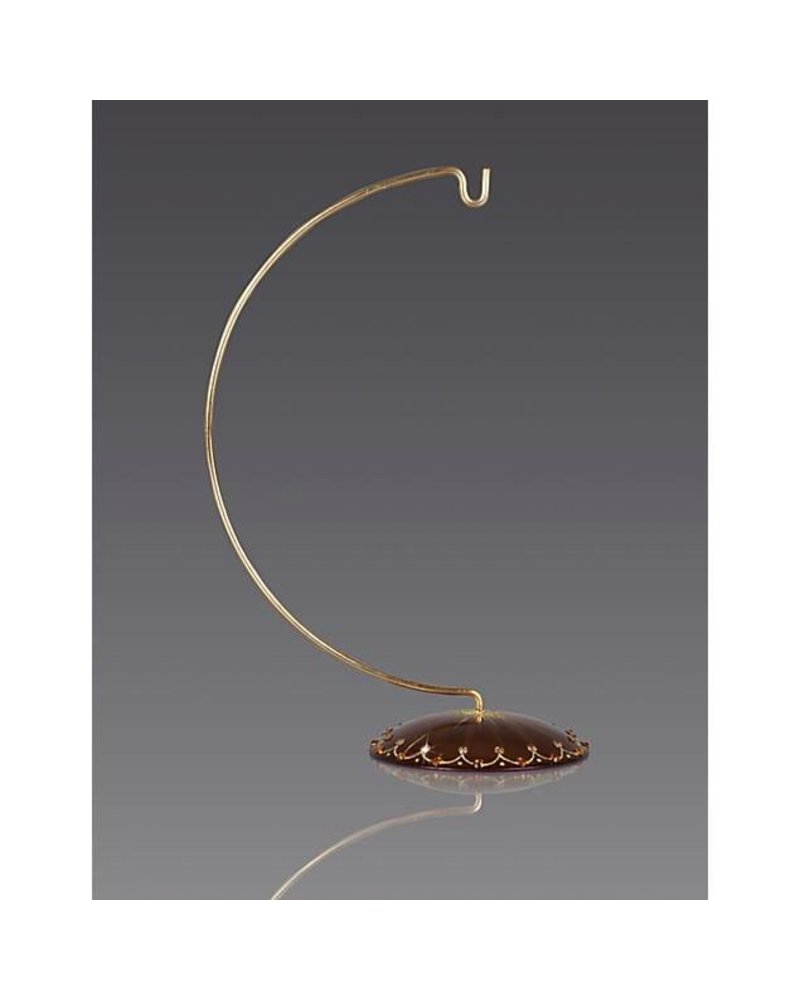 Jay Strongwater Perfect for any season, this elegant ornament stand lets you display a treasured ornament any time or place you choose.<br />
Made of brass with a golden finish.<br />
Hand enameled and hand set with Swarovski® crystals.