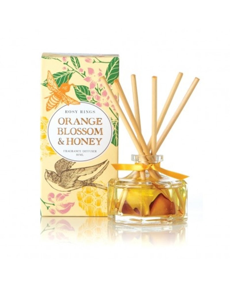 Rosy Rings An enchanting fragrance created by blending ethereal linden flowers with the first, tender blooms of an orange tree.  A gentle veil of soft white flowers envelops the honeyed florals.  The end result is a delightful spoonful of citrus-floral honey.<br />
<br />
Made