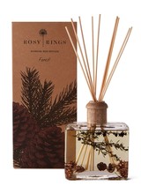 Rosy Rings Forest is hints of citron, golden raspberry and shaved ginger submerged into a deep woodsy-green base of clary sage, falling leaves, Scotch pine, creamy sandal, red cedar and white musk.