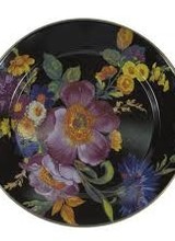Mackenzie-Childs Set a sunny table in glorious color, fresh from a country garden, with Flower Market Enamel Charger/Plates. The garden-fresh design is color-glazed and hand decorated with floral transfers on both sides. Mix and match all three colors—black, green, and wh