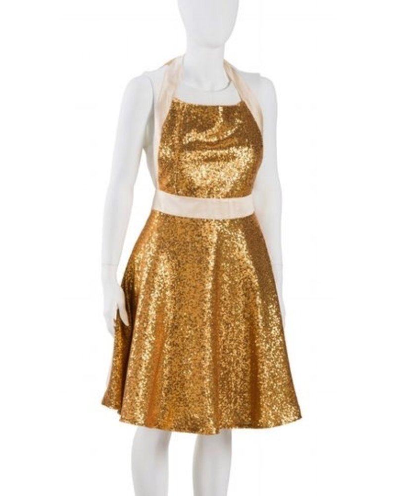 Aprons Jem Morrison Flouncy Gold Sequin & Champagne Full Apron