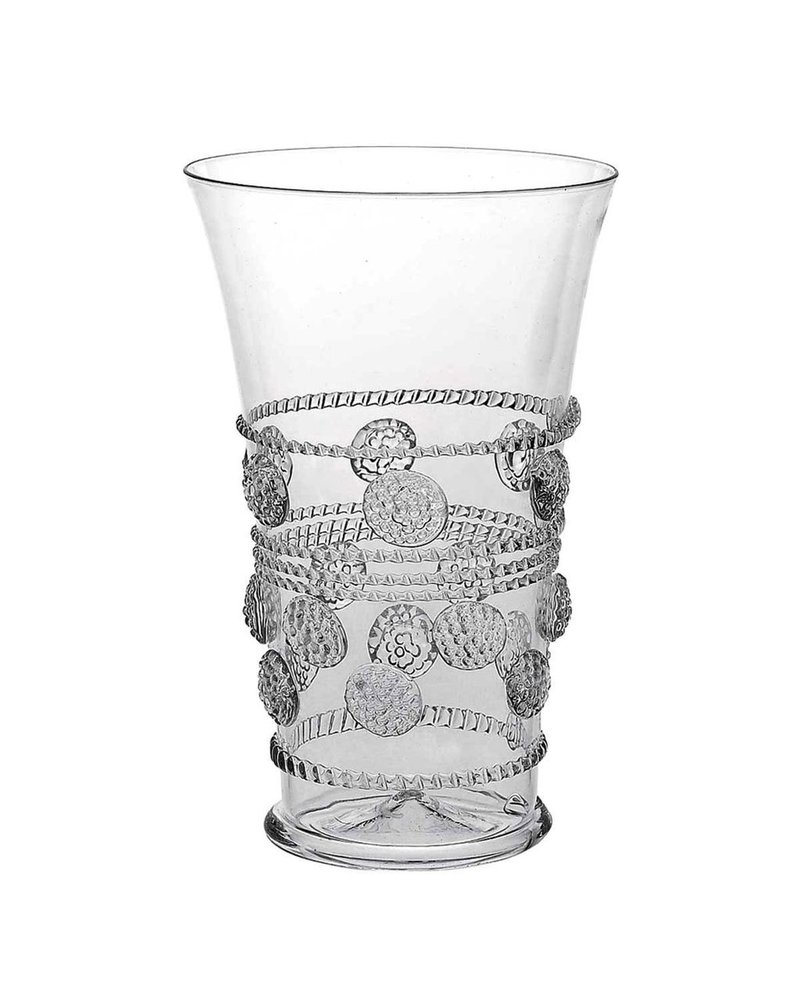Make a personal statement with this exceptional glass whose intricate design details seem to bubble and brim with charm. Wonderfully adaptable for water, juice, cocktails or as an artful flower vase.