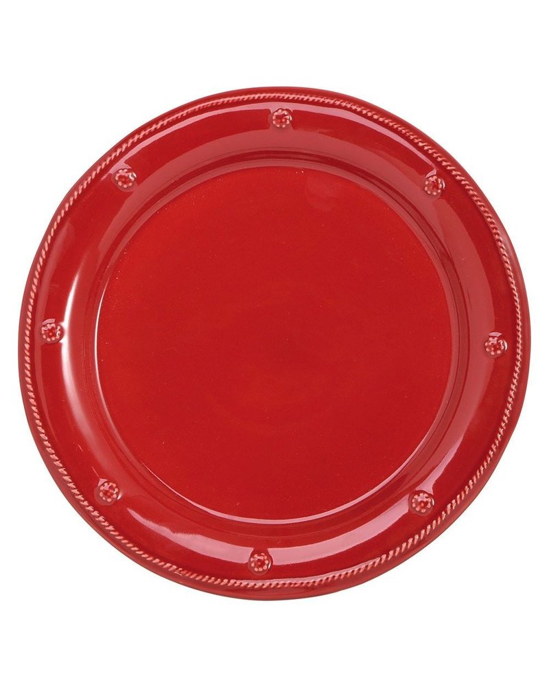 Casually brilliant and adorned with our simple Berry and Thread motif, our dinner plate in a rich ruby glaze layers beautifully with our other collections.
