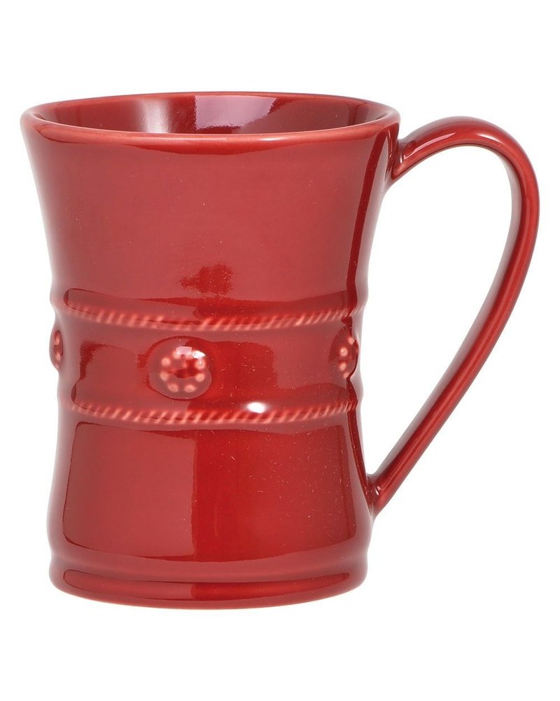 Fireside hot chocolate and warm cups of coffee on a snowy morning are a fanciful treat in our generously proportioned, Ruby red mug.