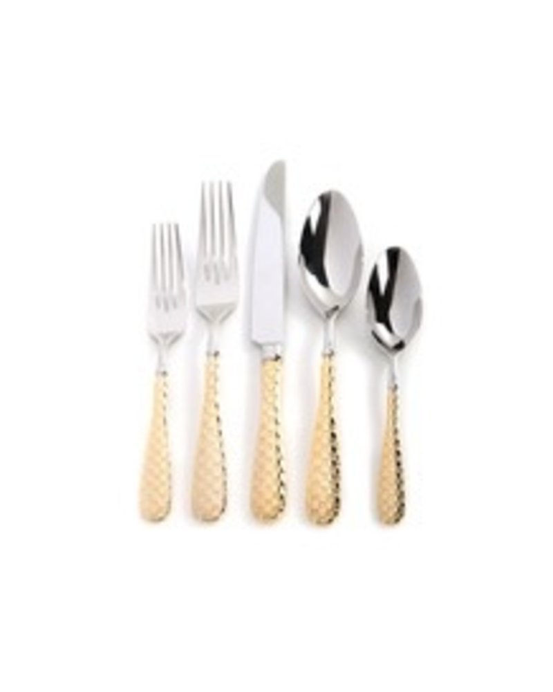 Mackenzie-Childs Gold Check Flatware - 5-Piece Place Setting