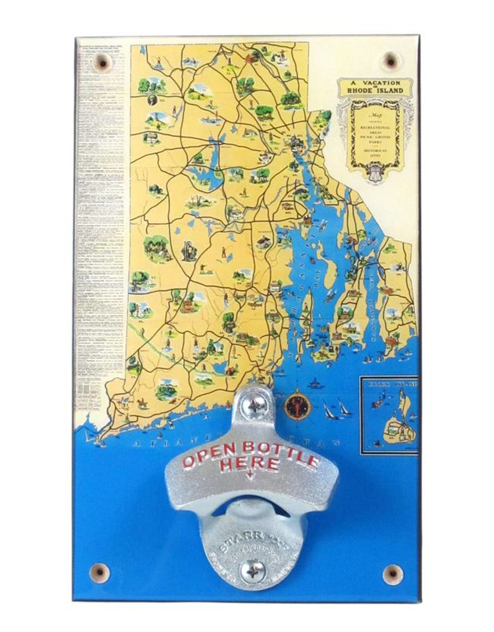 RI Vacation Map Bottle Opener