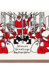Commuting Santas PVD Greeting Card