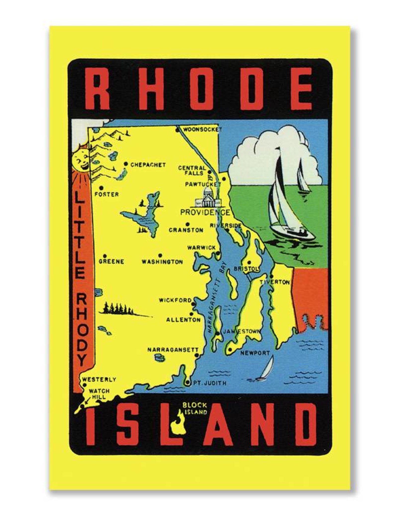 Rhode Island Map Greeting Card