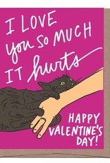 Cat Bite Valentine's Day Greeting Card