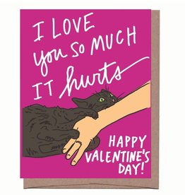 Cat Bite Valentine's Day Greeting Card