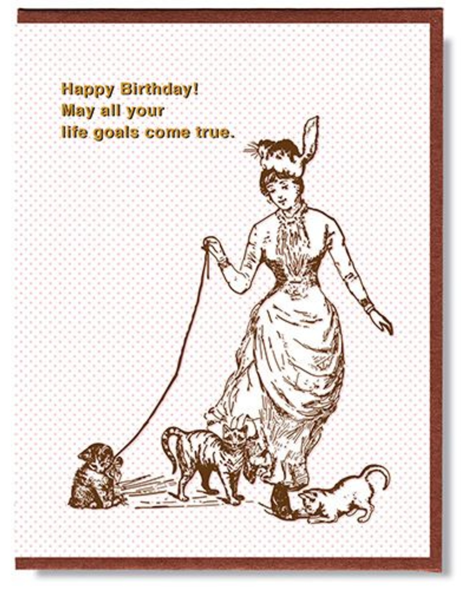 Happy Birthday! Cat Goals Greeting Card