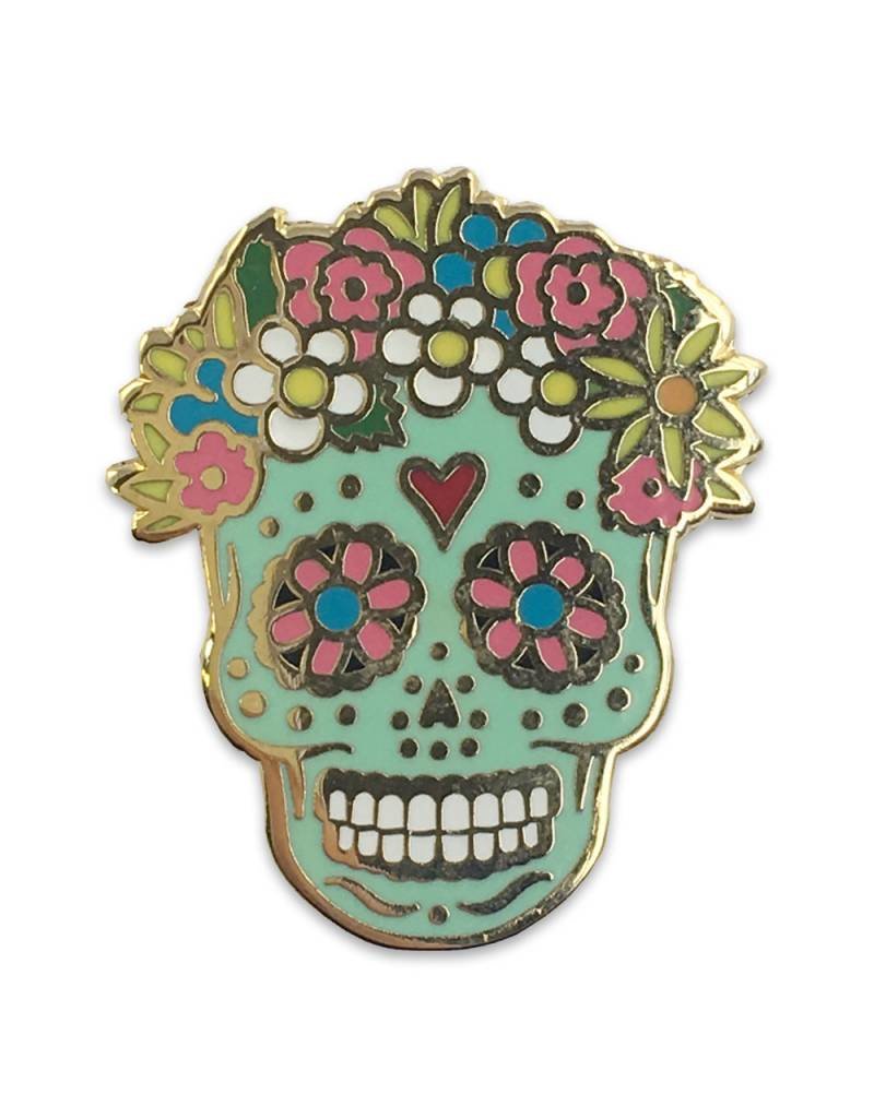 Sugar Skull Enamel Pin Home