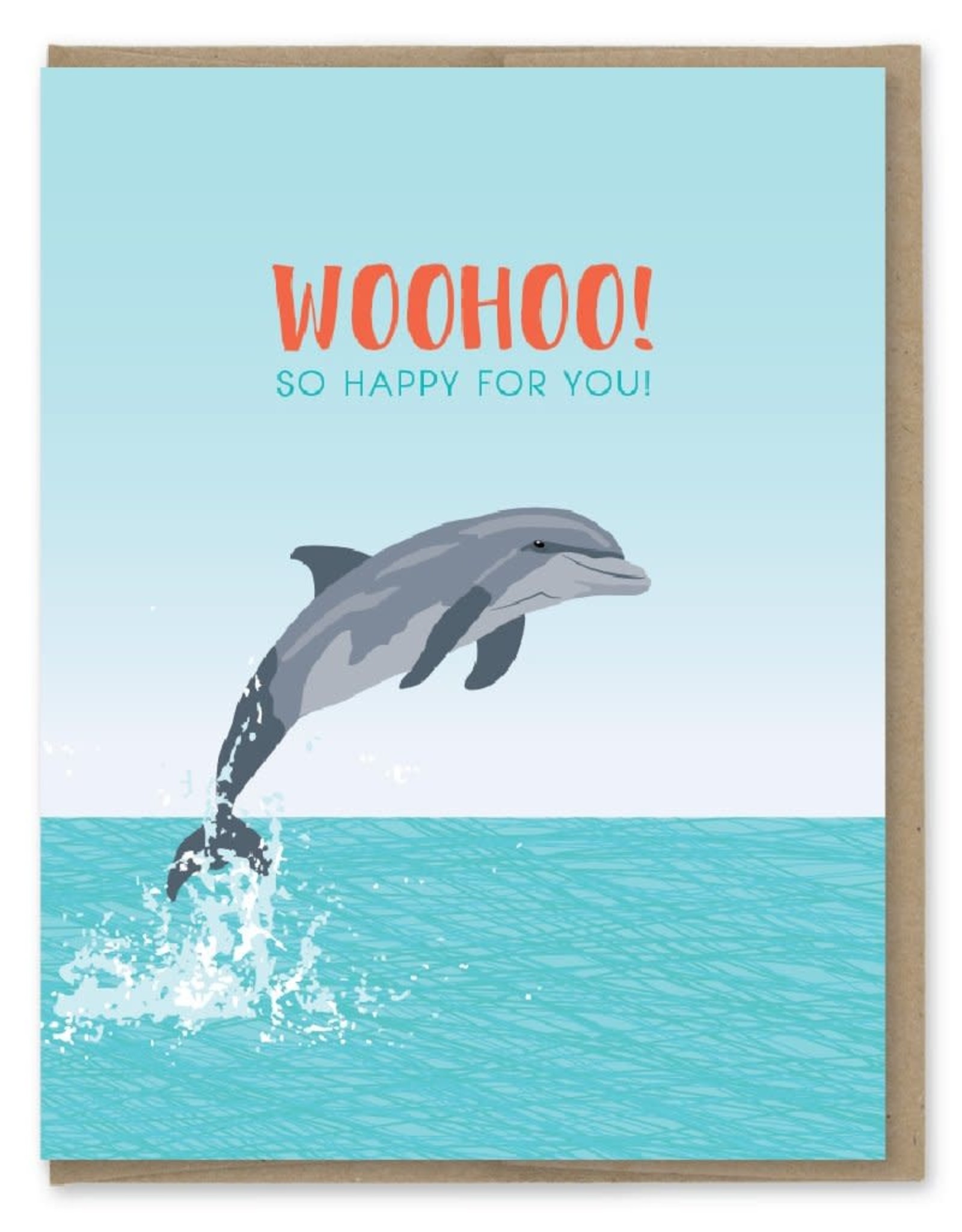WooHoo! Dolphin Greeting Card - Home