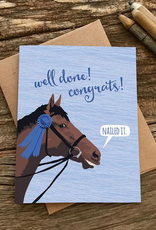 Well Done! Blue Ribbon Horse Greeting Card