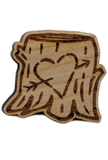 Carved Heart Stump Enamel Pin