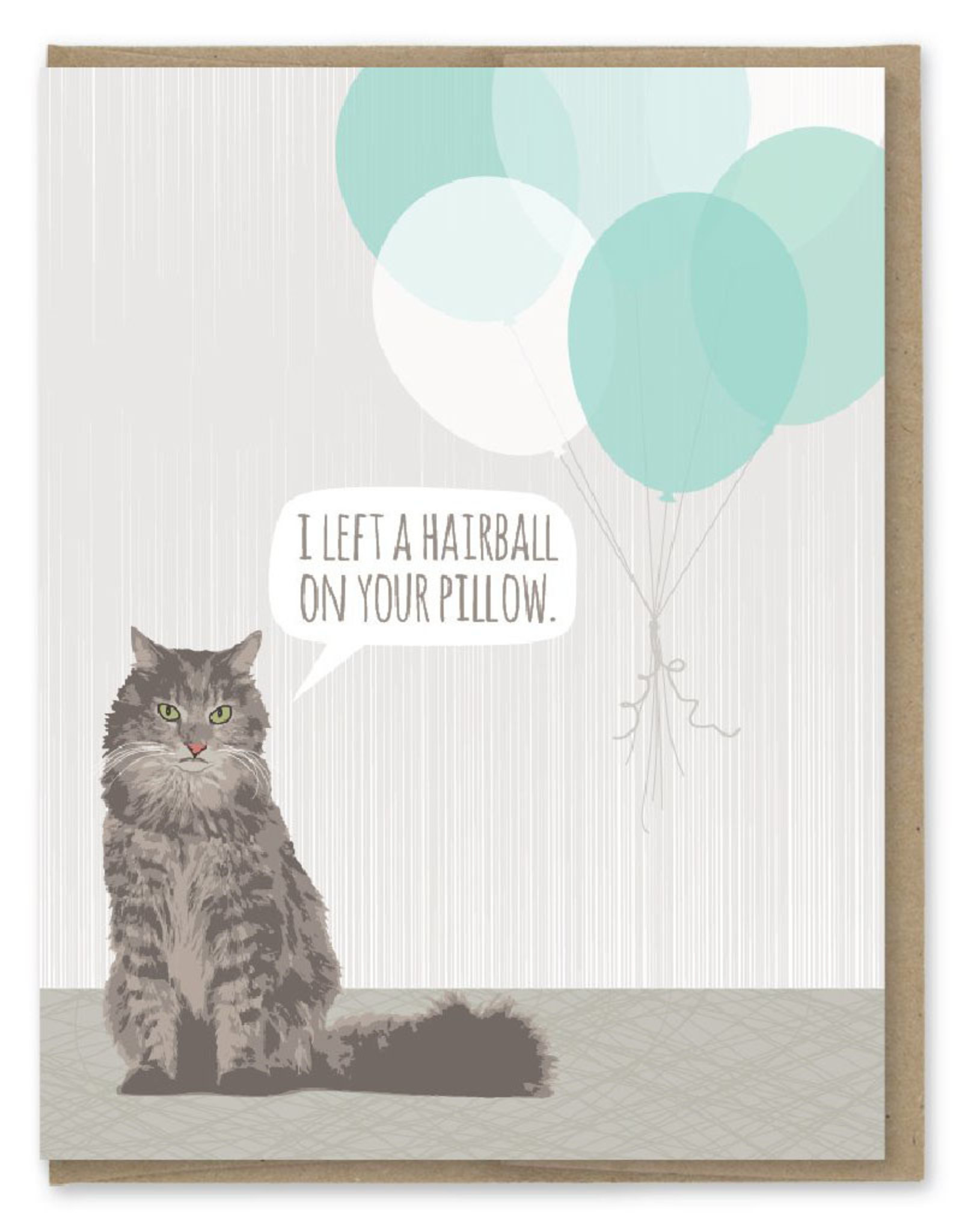 Hairball Birthday Greeting Card