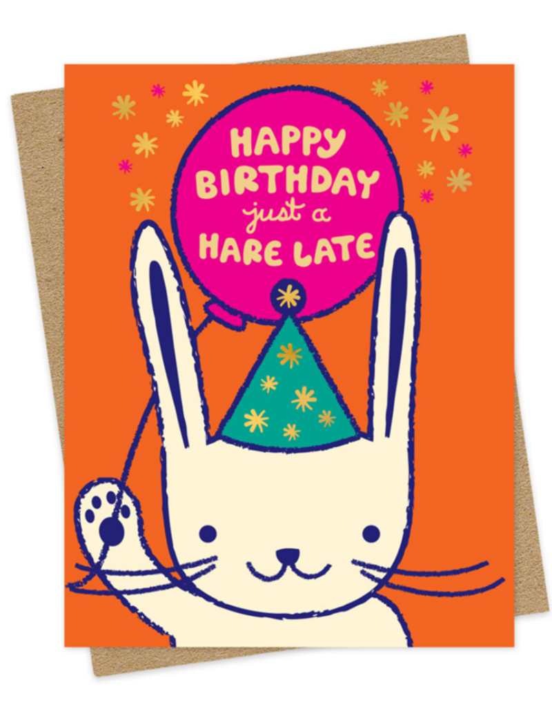 Happy Birthday Just A Hare Late Greeting Card Home