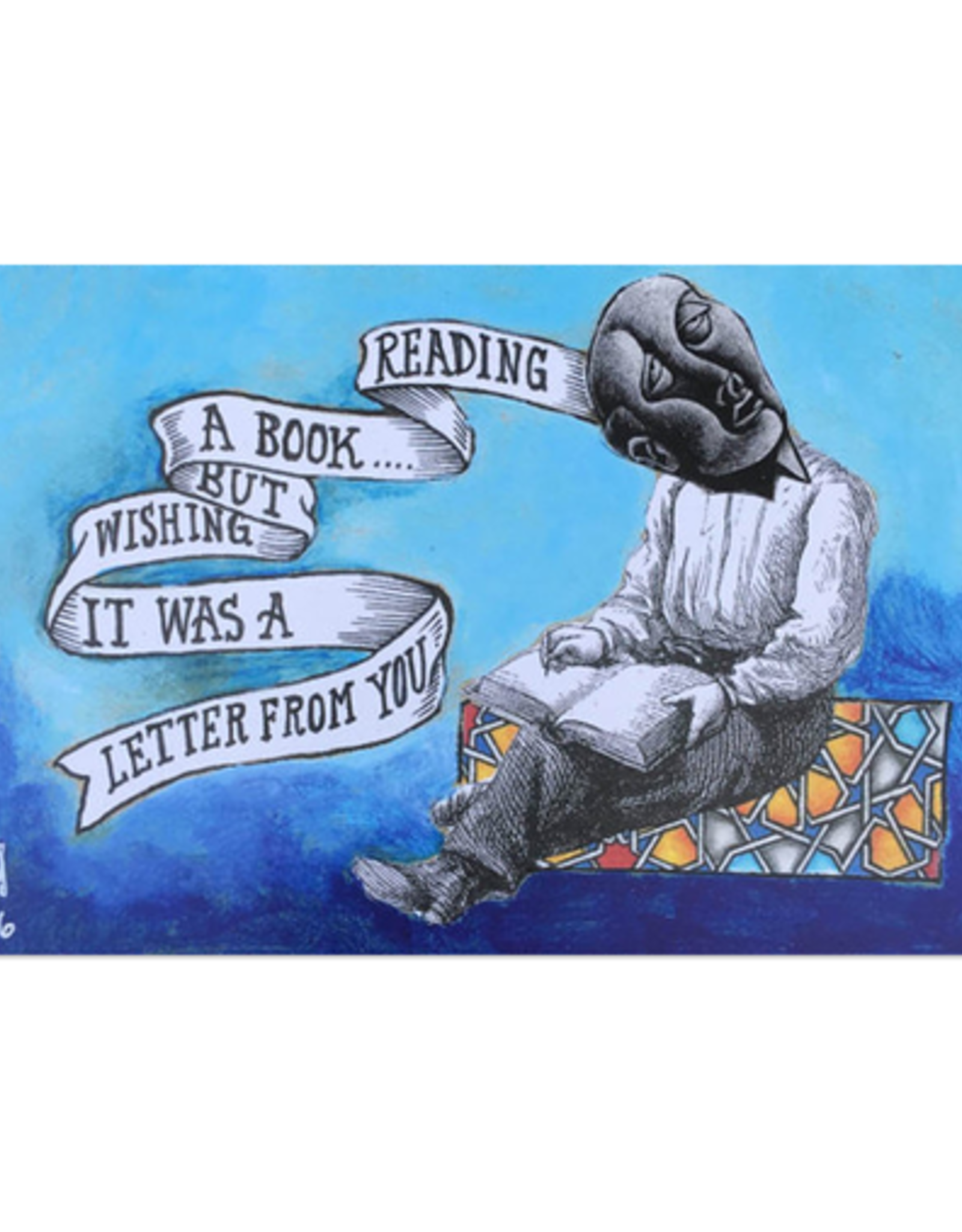 Reading a Book But... Wishing it Was a Letter From You Postcard