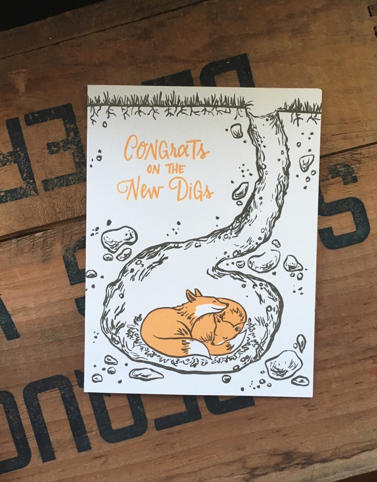 Congrats On The New Digs Foxes Greeting Card