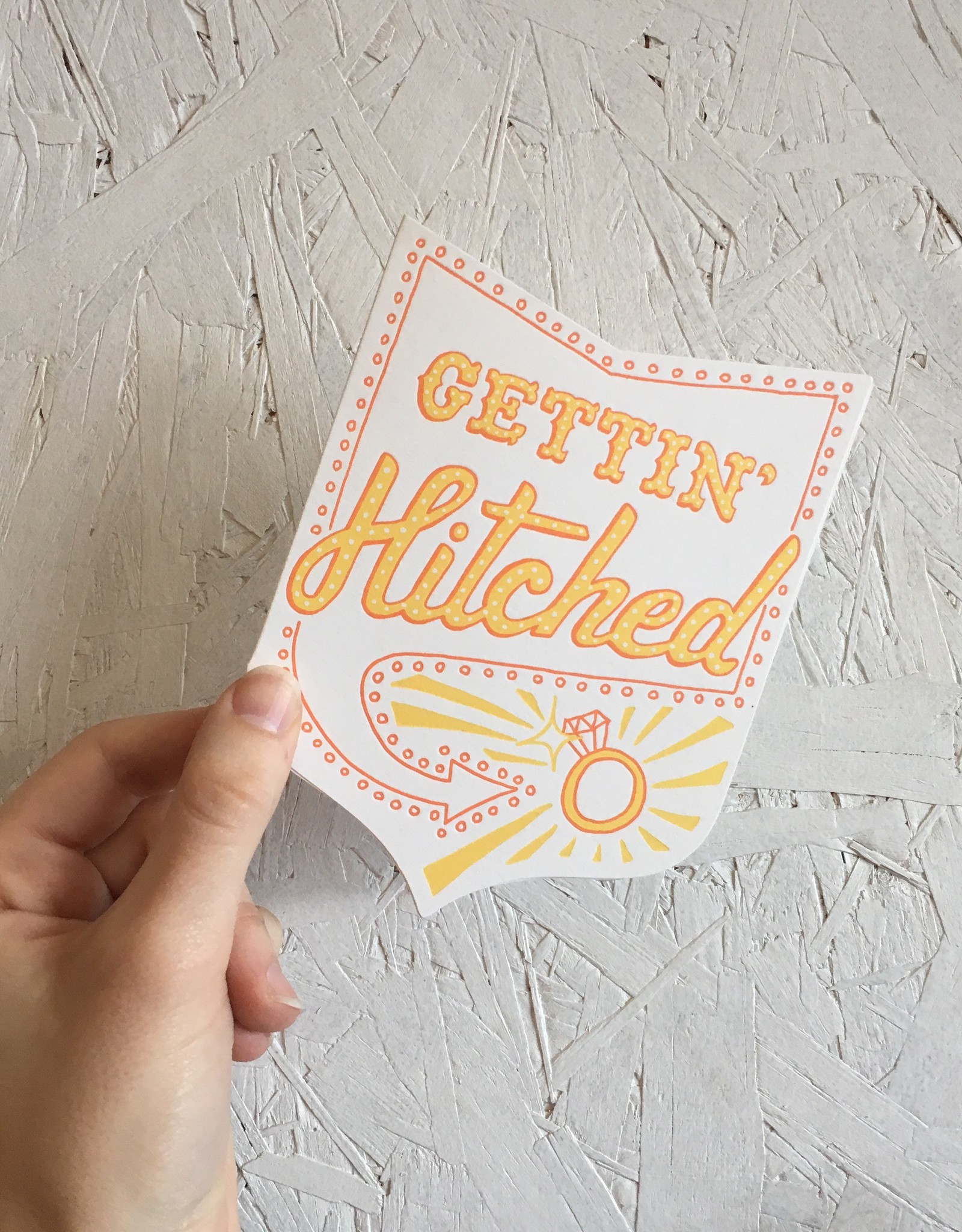Gettin' Hitched Greeting Card - Orange