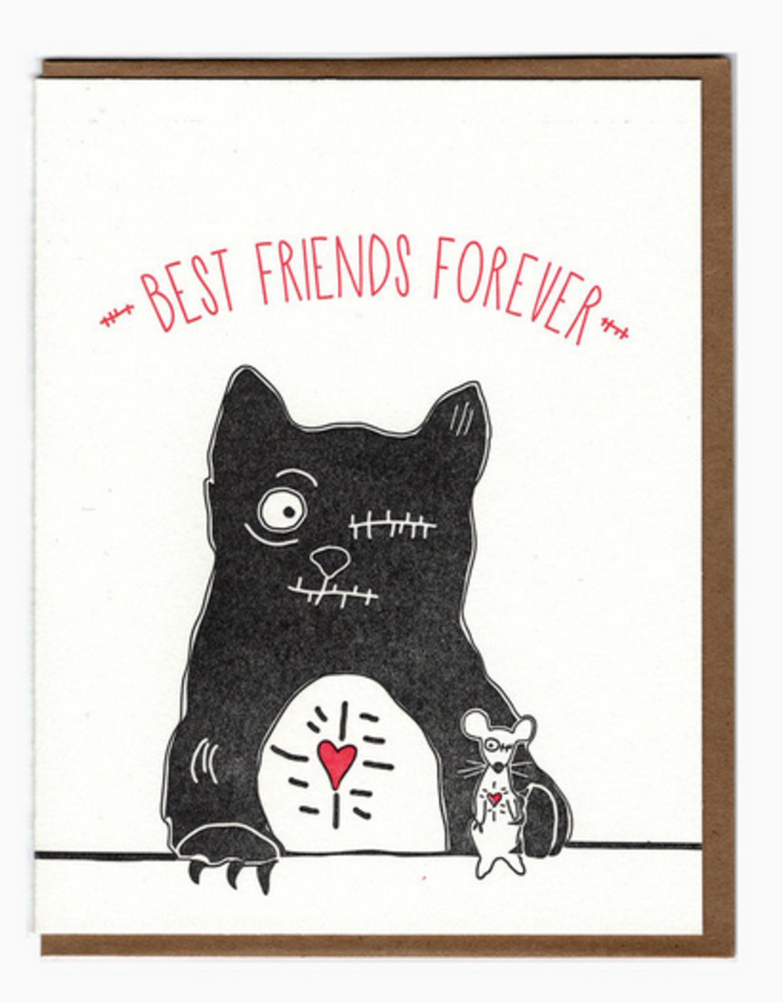 Best Friends Forever Zombie Cat Mouse Greeting Card Home