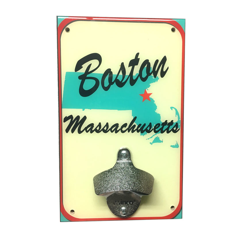 Boston Ma Map Bottle Opener 