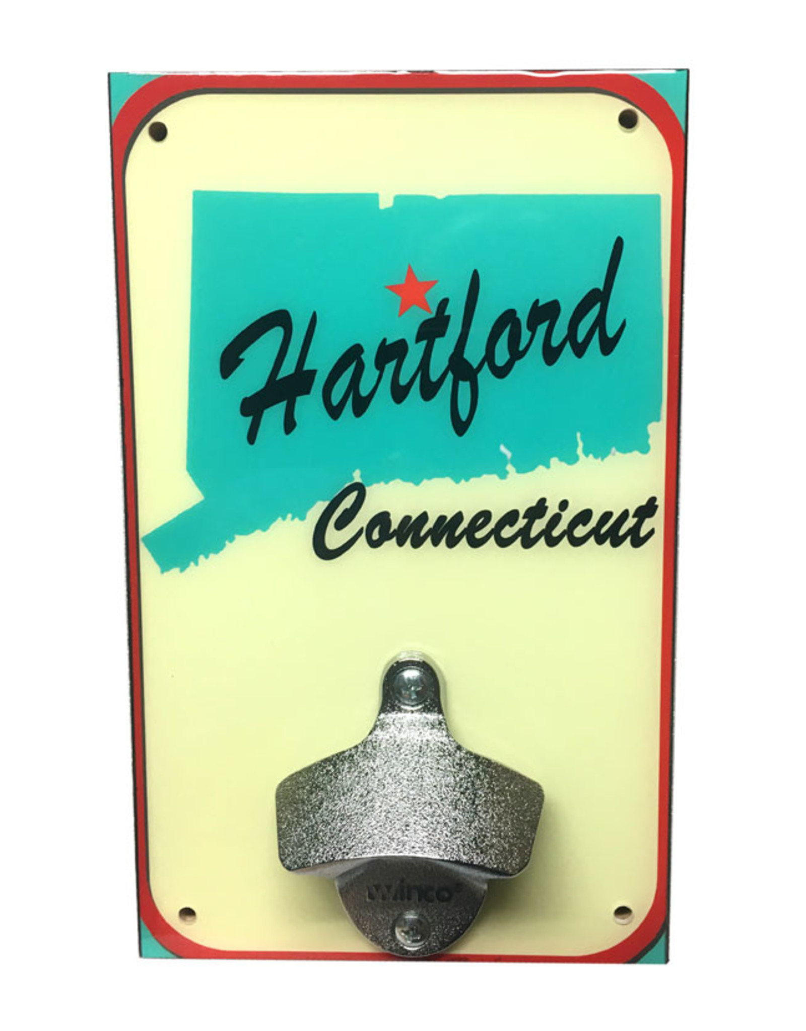 Hartford CT Map Bottle Opener