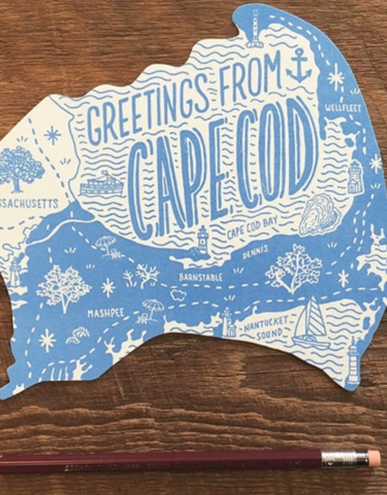 Cape Cod Die Cut Postcard