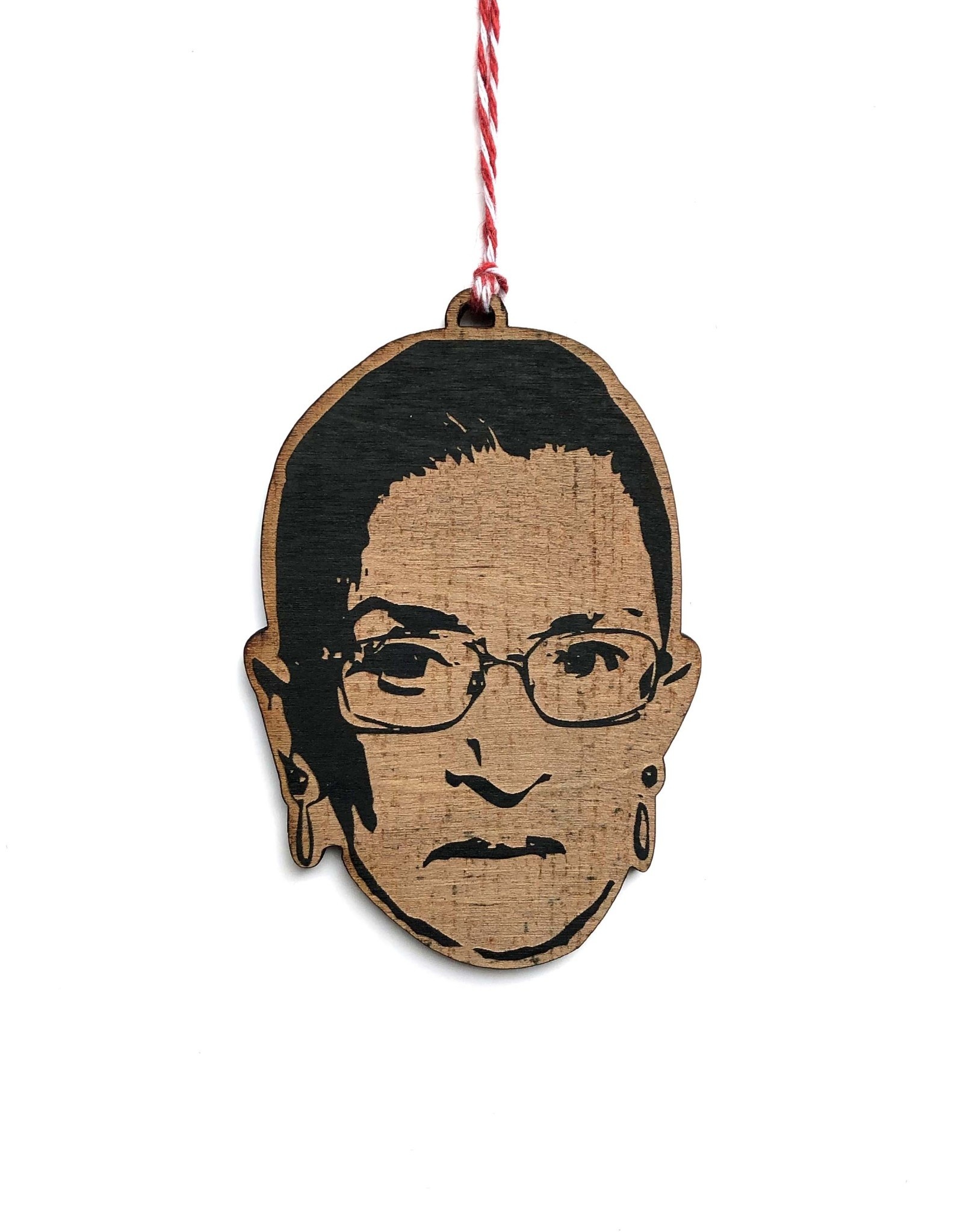 Ruth Bader Ginsburg RBG Wooden Ornament