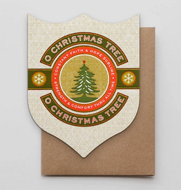 O Christmas Tree Badge Greeting Card