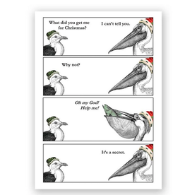 Seagull & Pelican Christmas Greeting Card
