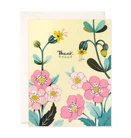 Thank You (Yellow Florals) Greeting Card