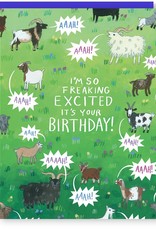 Yelling Birthday Goats Greeting Card