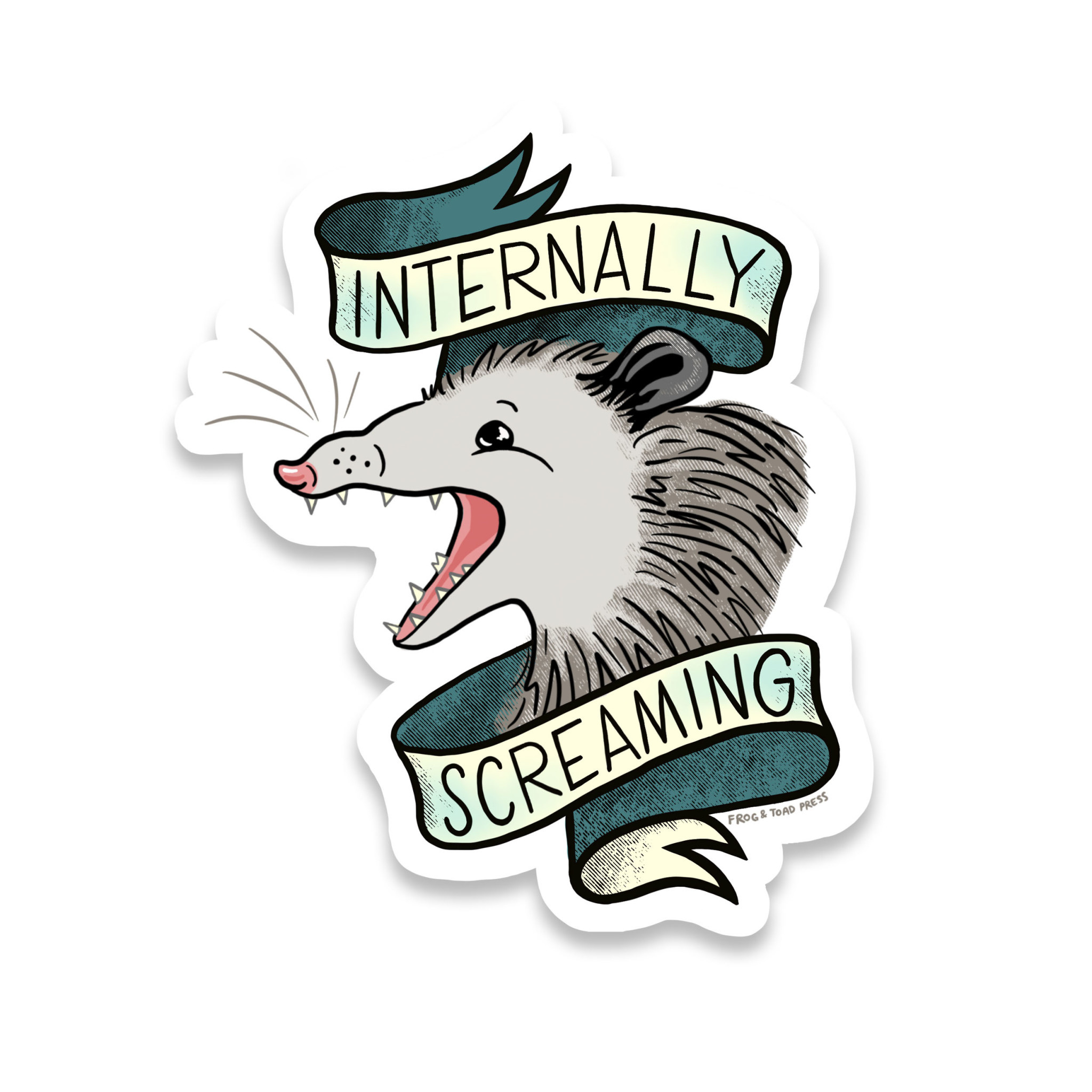 Internally Screaming Possum Sticker - Home