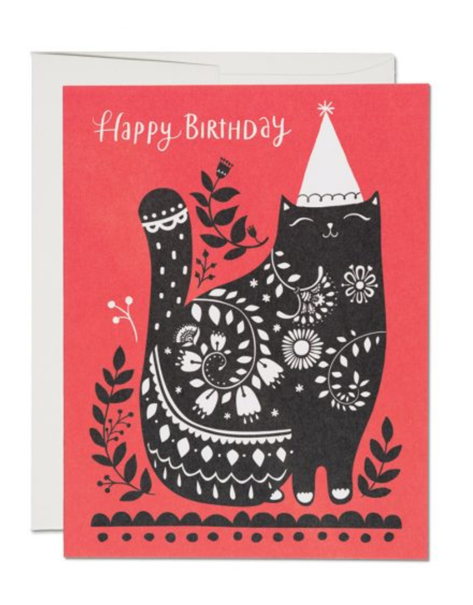 Happy Birthday Black Cat Greeting Card