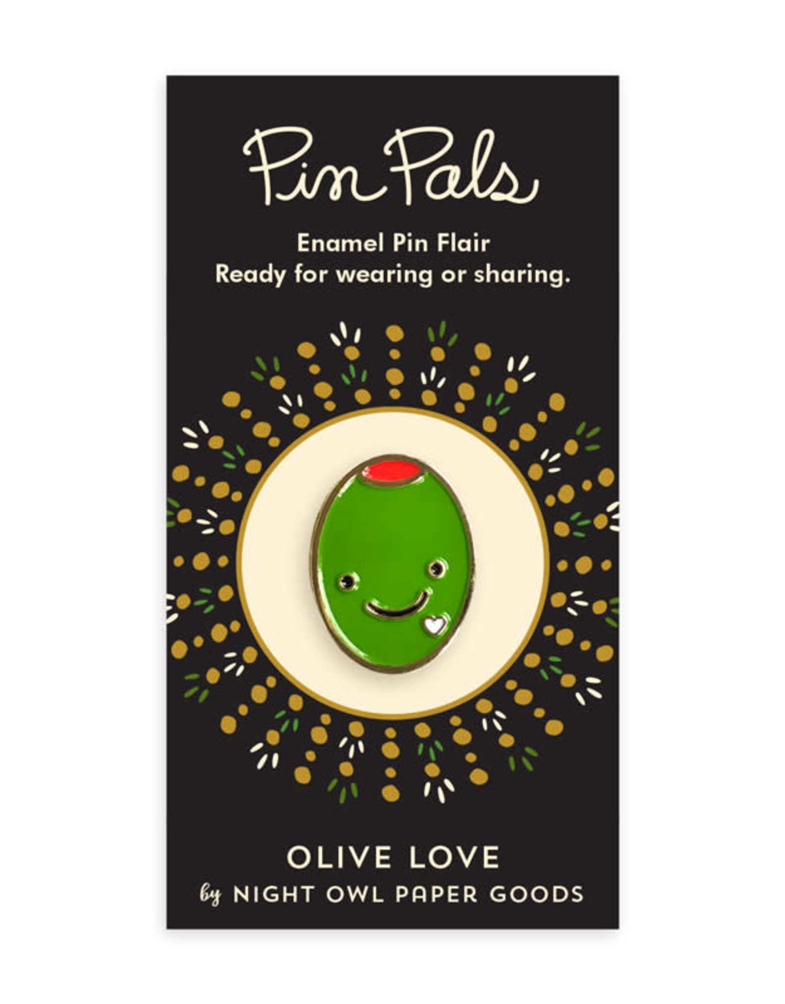 Olive Love Enamel Pin