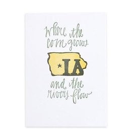 Iowa Letterpress Print Iowa Letterpress Print
